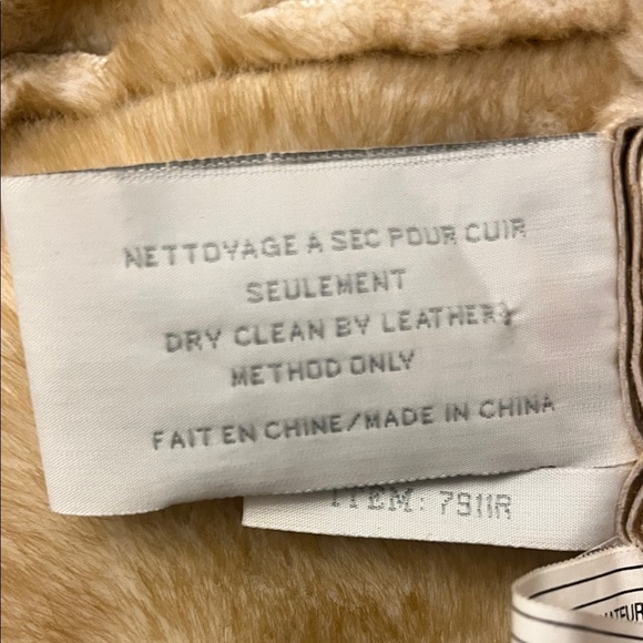 Vintage Genuine Suede Faux Sherpa Jacket MEDIUM Tan Boho - Picture 8 of 15